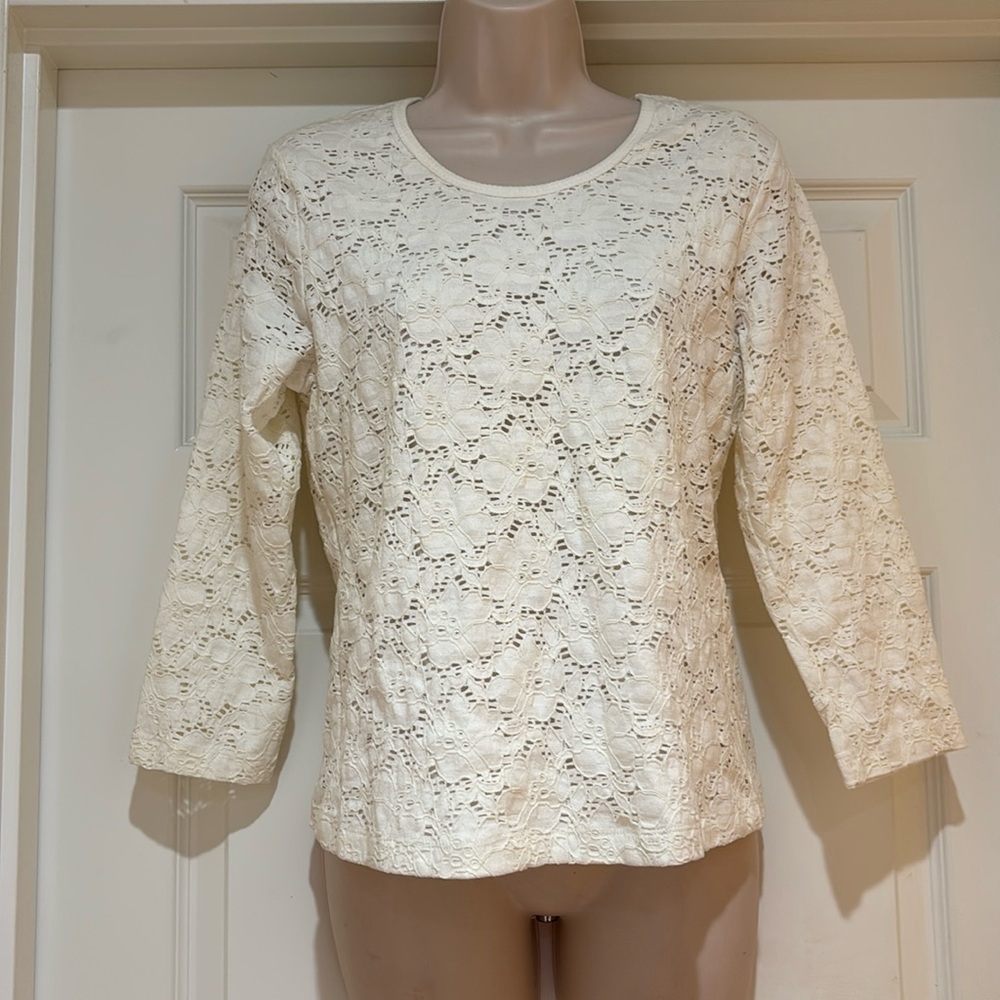 EUC Like New Vintage C.C. Couture Stretch Lace Lined Top Size XL